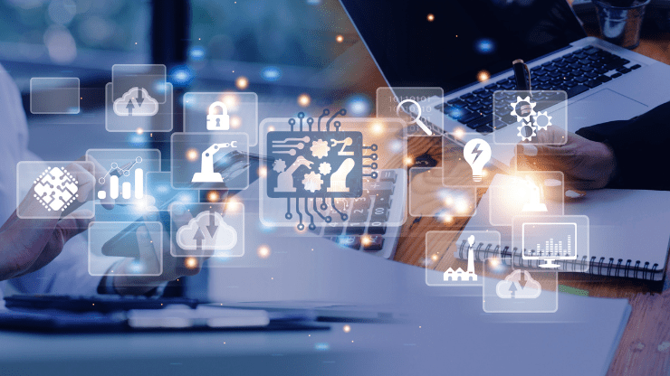Image showing the trends icons and graphics of digital manufacturing